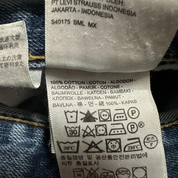 Levis 559 Jean Shorts Women's 32 Blue Raw Hem Relaxed Fit - Picture 5 of 5